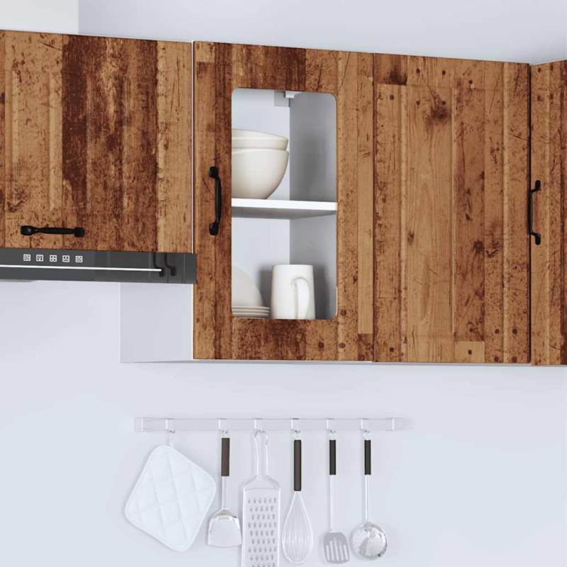 Küchen-Hängeschrank mit Glastür Lucca Altholz-Optik