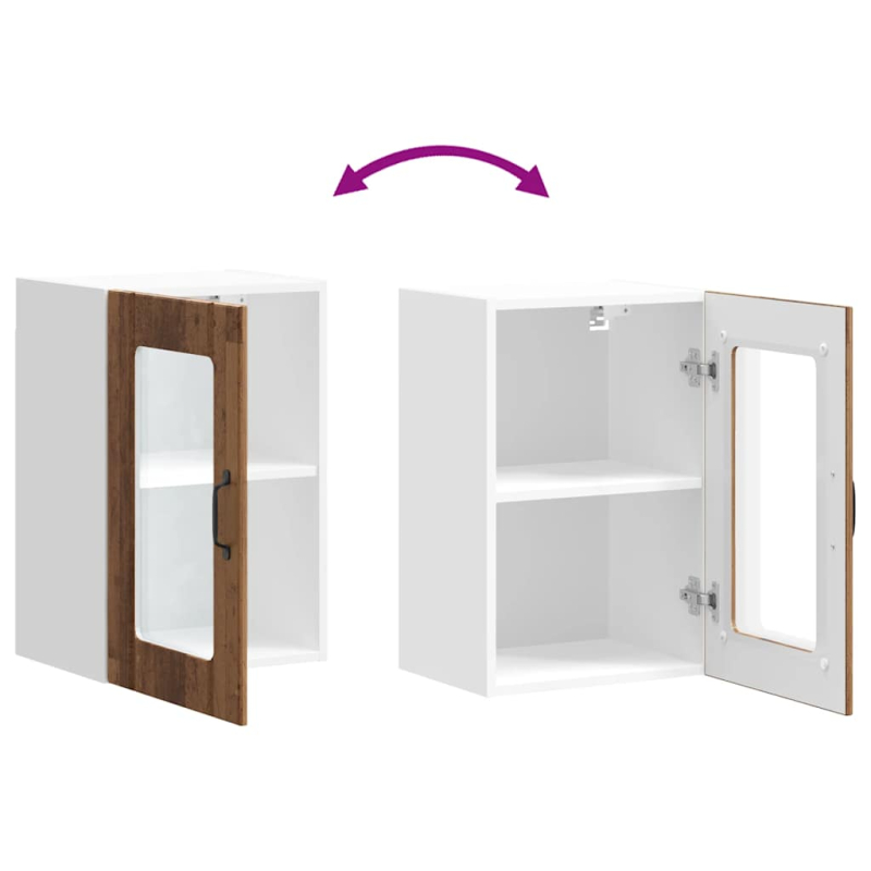 Küchen-Hängeschrank mit Glastür Lucca Altholz-Optik