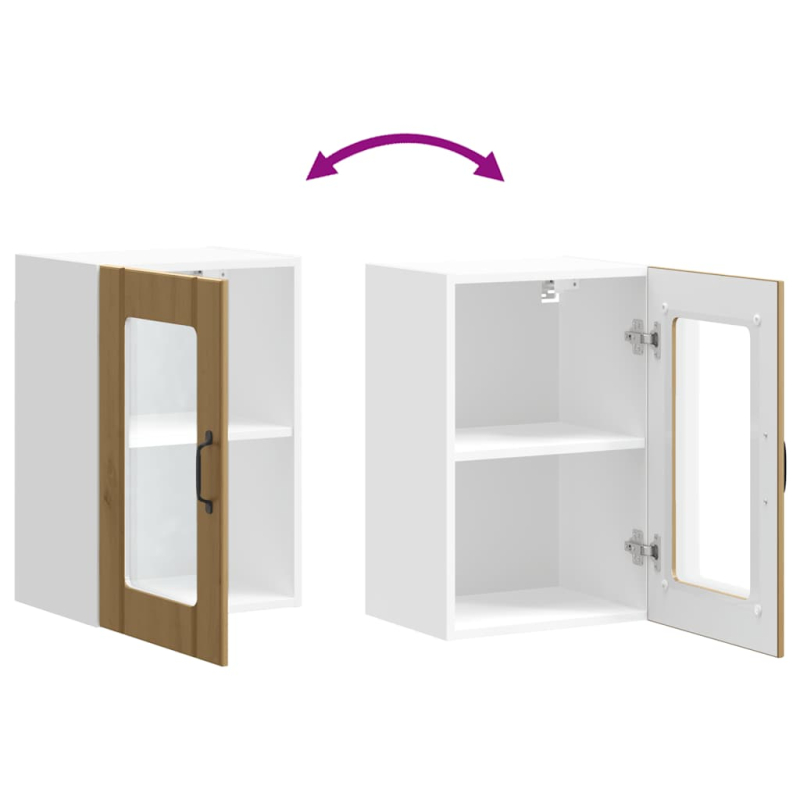 Küchen-Hängeschrank mit Glastür Lucca Artisan-Eiche