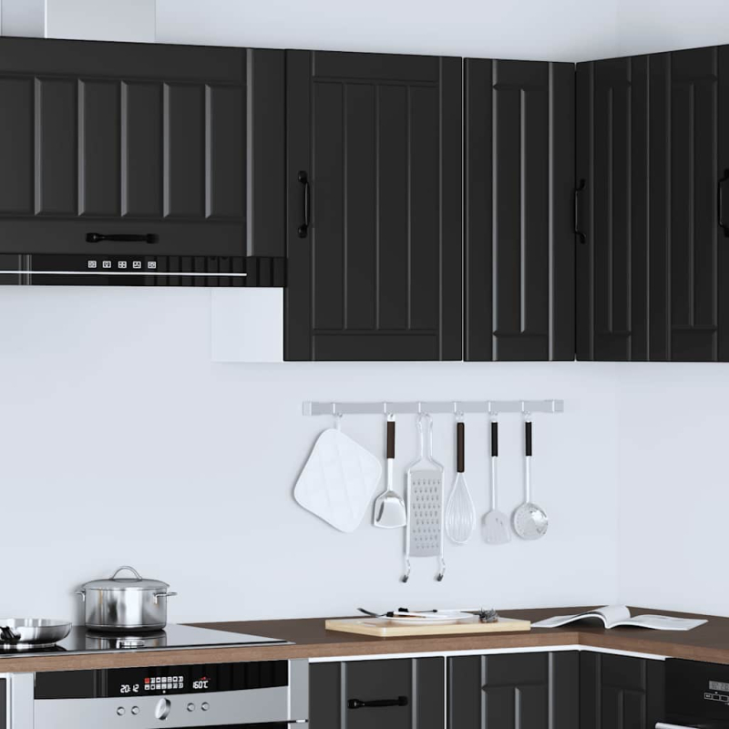 Küchen-Hängeschrank Lucca Schwarz Holzwerkstoff