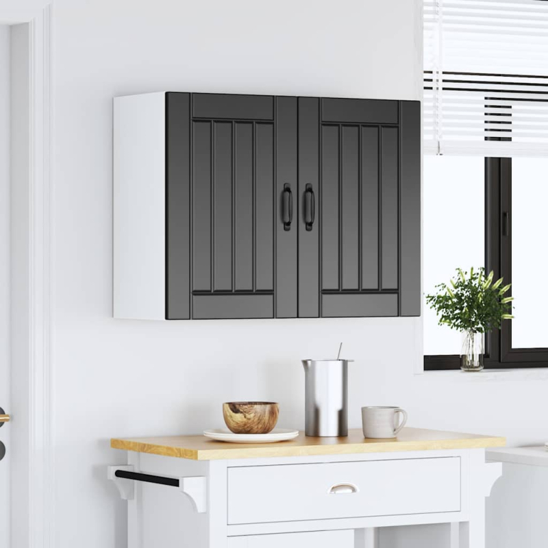 Küchen-Hängeschrank Lucca Schwarz Holzwerkstoff