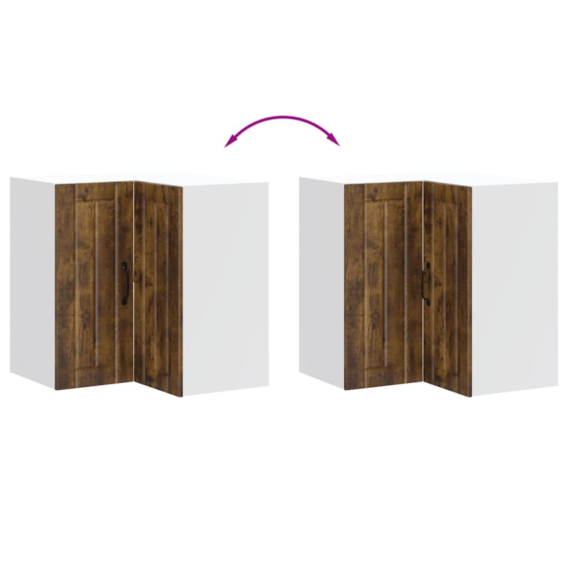 Küchen-Eckhängeschrank Lucca Räuchereiche Holzwerkstoff