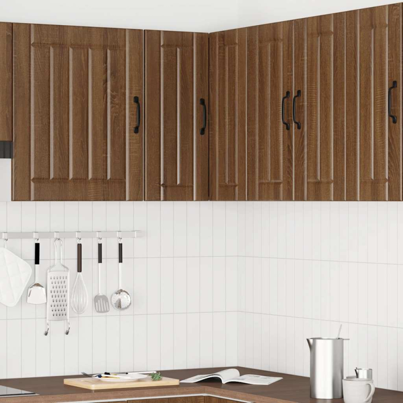 Küchen-Eckhängeschrank Lucca Braun Eichen-Optik Holzwerkstoff