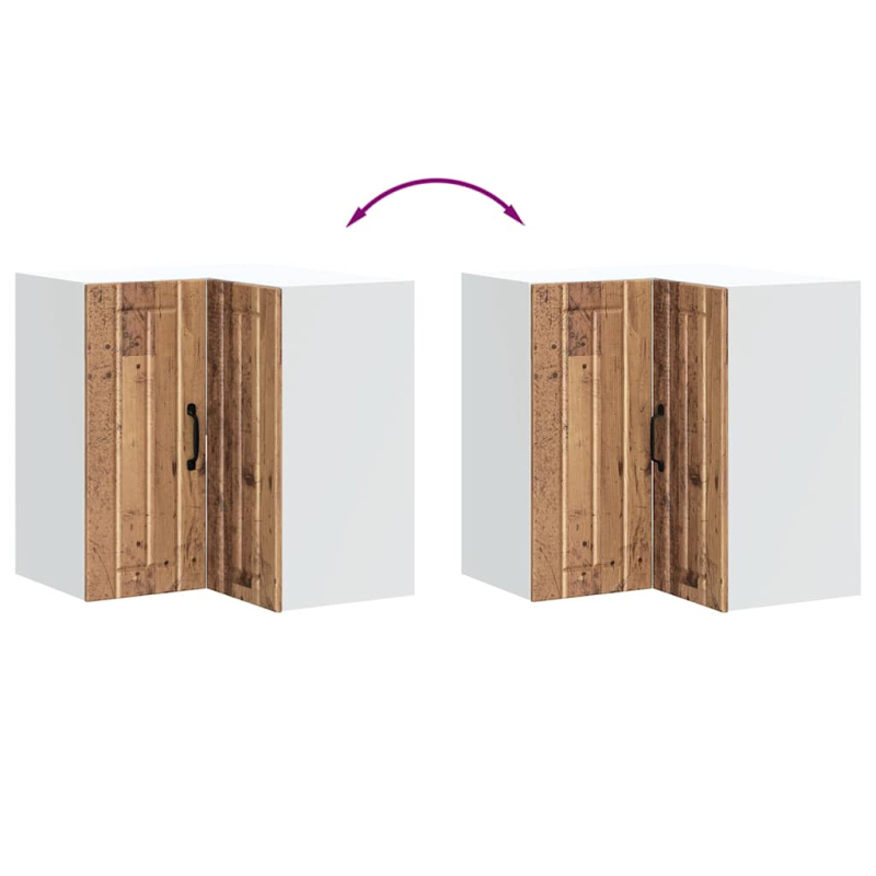 Küchen-Eckhängeschrank Lucca Altholz-Optik Holzwerkstoff
