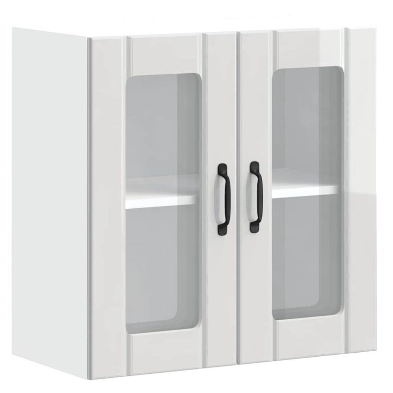 Küchen-Hängeschrank mit Glastür Lucca Hochglanz-Weiß Holzwerkstoff