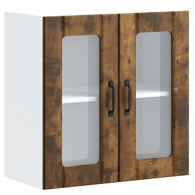 Küchen-Hängeschrank mit Glastür Lucca Räuchereiche Holzwerkstoff