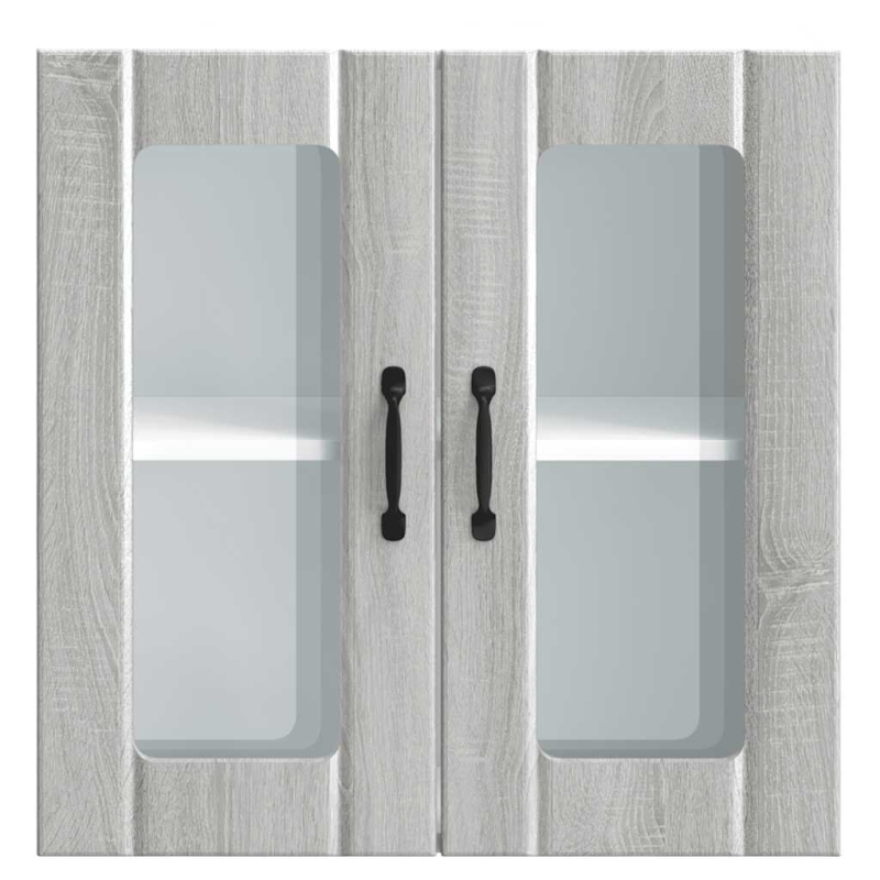 Küchen-Hängeschrank mit Glastür Lucca Grau Sonoma Holzwerkstoff