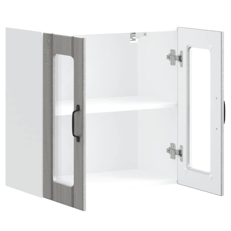 Küchen-Hängeschrank mit Glastür Lucca Grau Sonoma Holzwerkstoff