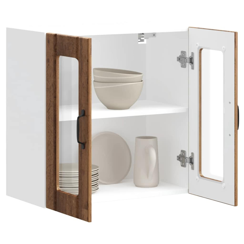 Küchen-Hängeschrank mit Glastür Lucca Altholz-Optik Holzwerkstoff