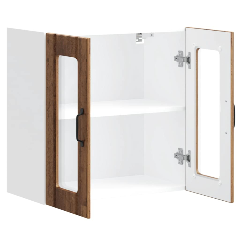 Küchen-Hängeschrank mit Glastür Lucca Altholz-Optik Holzwerkstoff