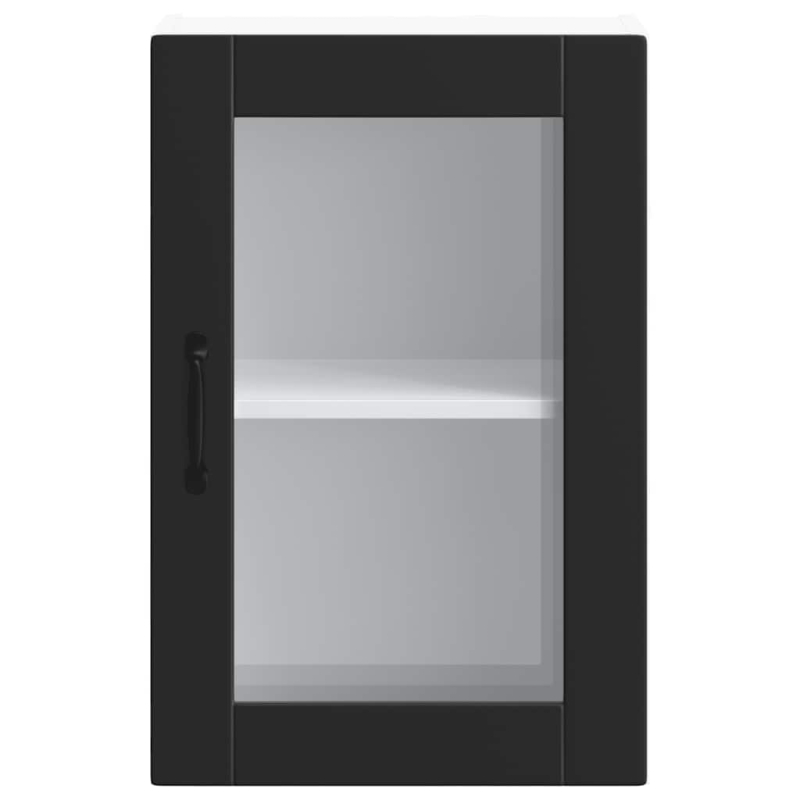 Küchen-Hängeschrank mit Glastür Porto Schwarz