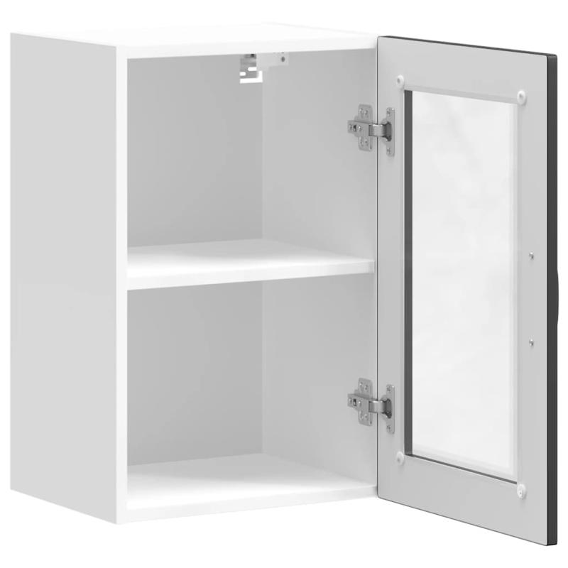 Küchen-Hängeschrank mit Glastür Porto Schwarz