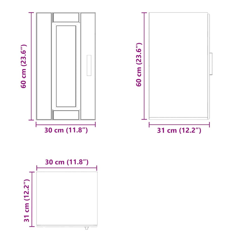 Küchen-Hängeschrank Porto Braun Eichen-Optik Holzwerkstoff