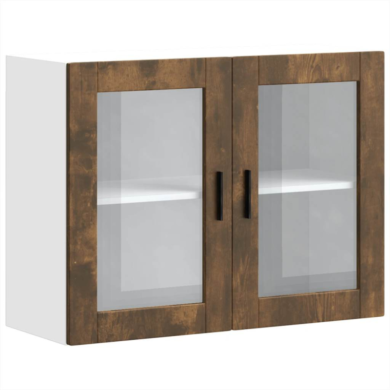 Küchen-Hängeschrank mit Glastür Porto Räuchereiche