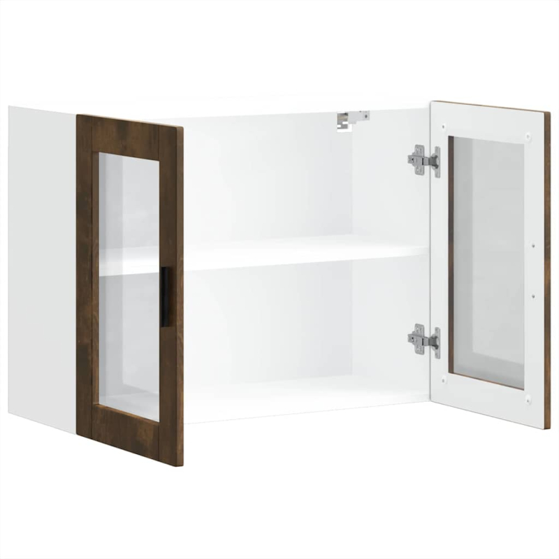 Küchen-Hängeschrank mit Glastür Porto Räuchereiche