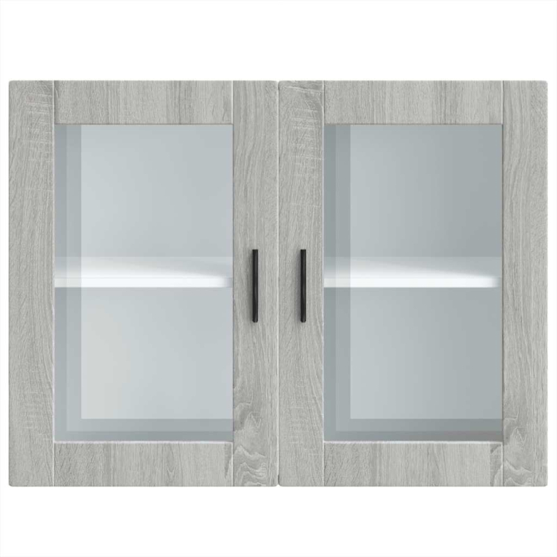 Küchen-Hängeschrank mit Glastür Porto Grau Sonoma