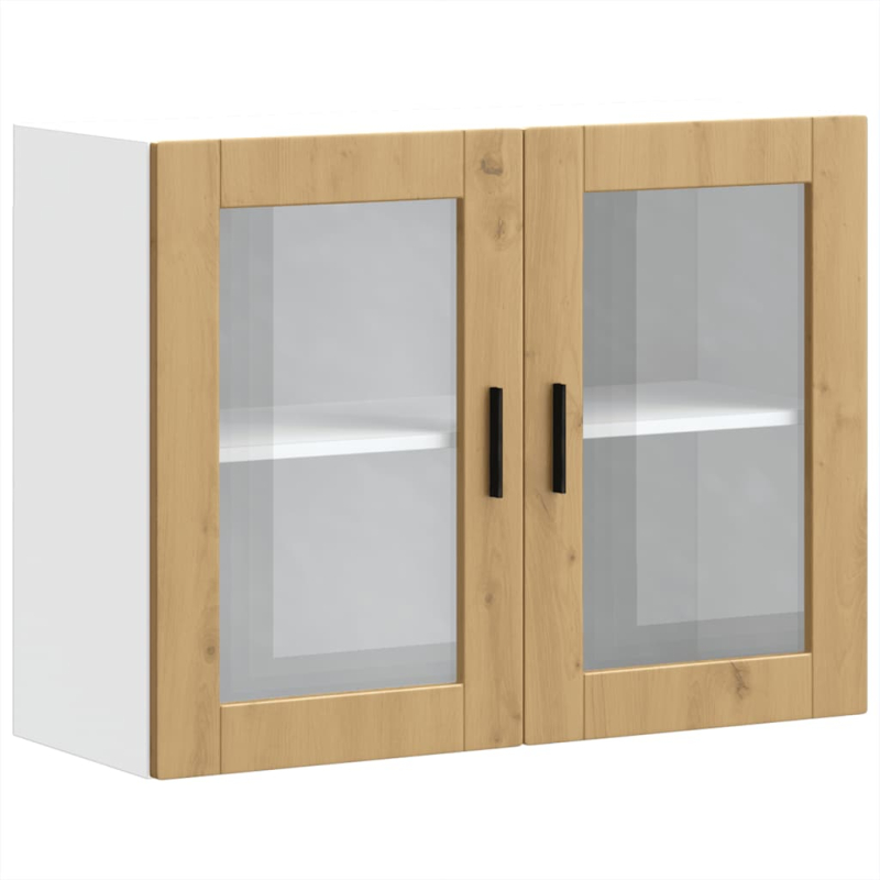 Küchen-Hängeschrank mit Glastür Porto Artisan-Eiche