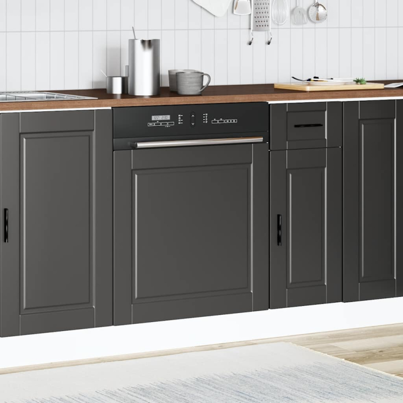 Geschirrspülerblende Porto Schwarz 60x1,5x67 cm Holzwerkstoff