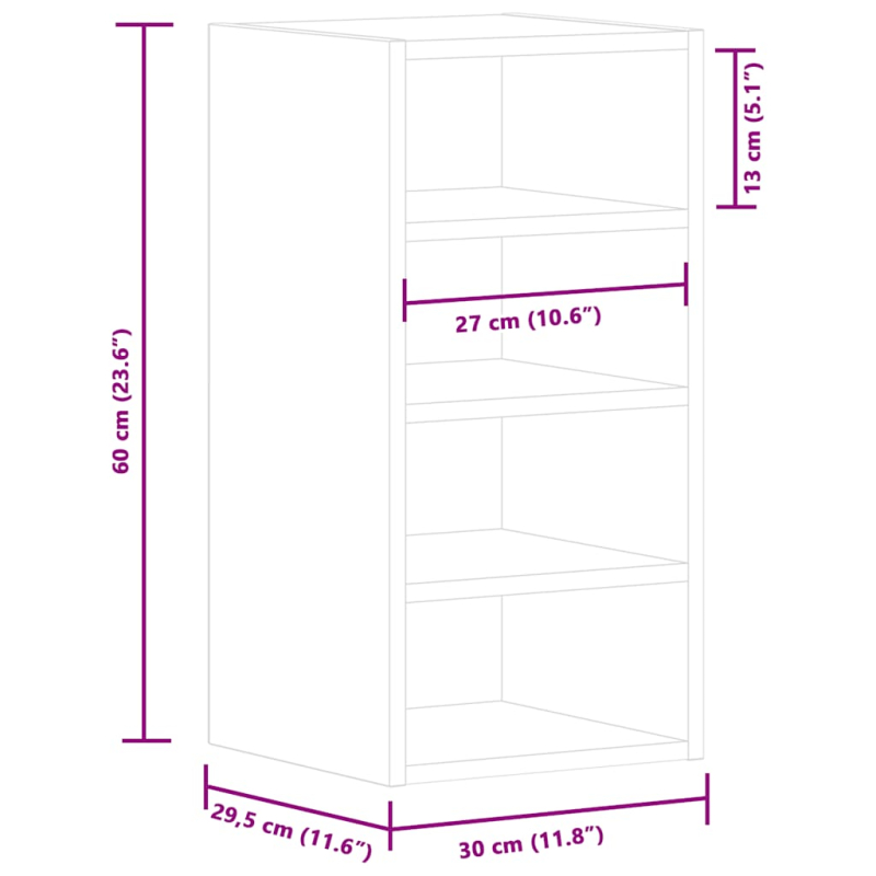 Hängeschrank Riga Braun Eichen-Optik 30x29,5x60 cm Holzwerkstoff