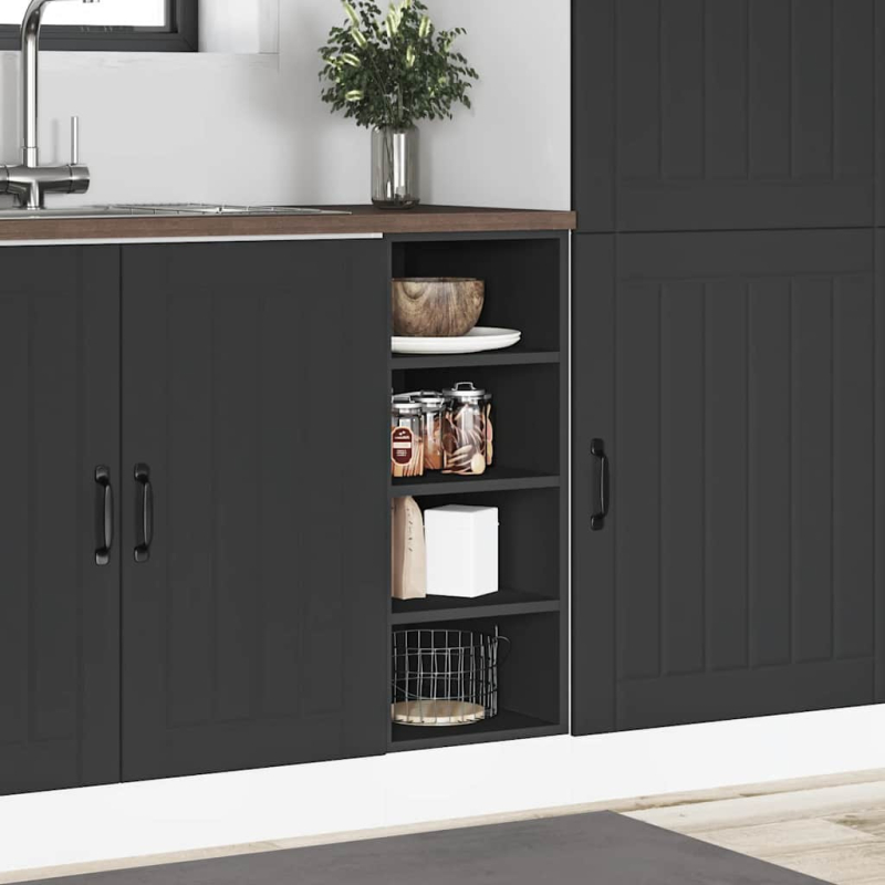 Unterschrank Riga Schwarz 30x44,5x81,5 cm Holzwerkstoff
