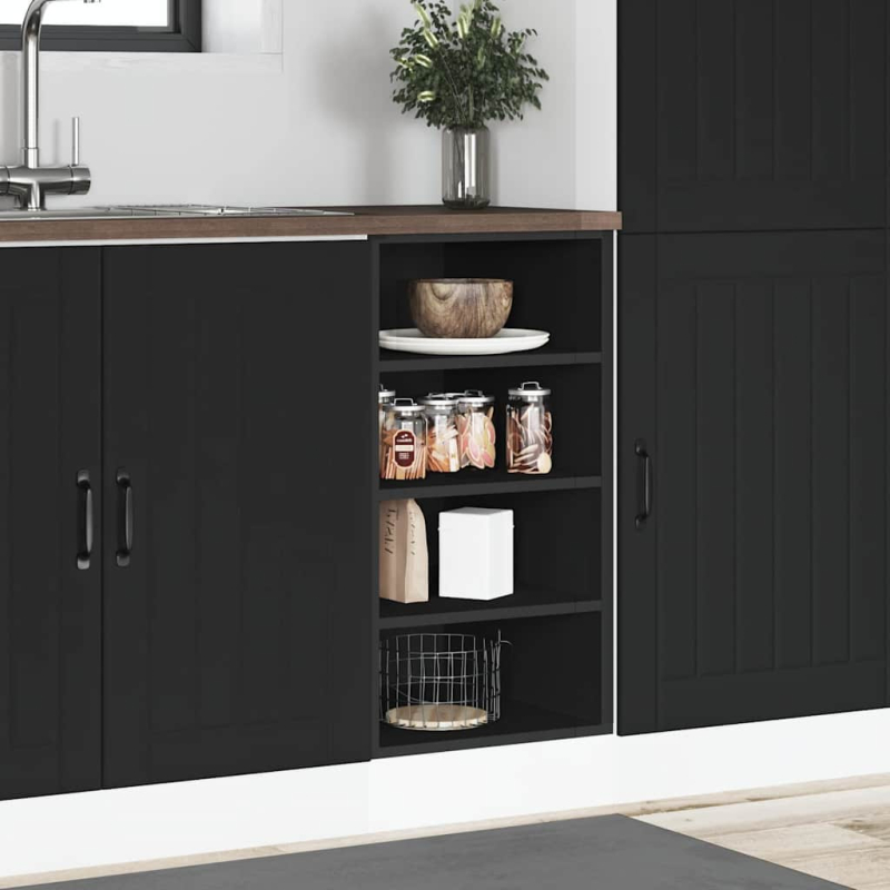Unterschrank Riga Schwarz 40x44,5x81,5 cm Holzwerkstoff