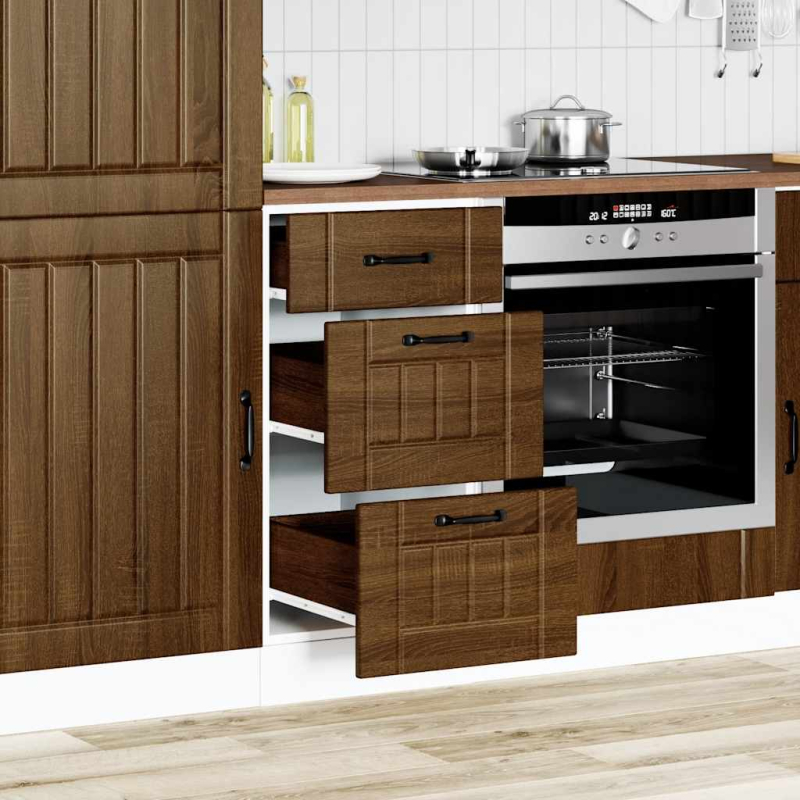 Küchen-Unterschrank Lucca Braun Eichen-Optik Holzwerkstoff