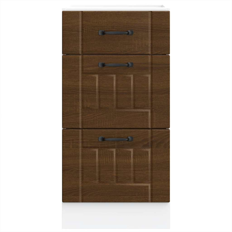 Küchen-Unterschrank Lucca Braun Eichen-Optik Holzwerkstoff