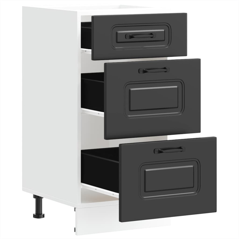 Küchenunterschrank Kalmar Schwarz Holzwerkstoff