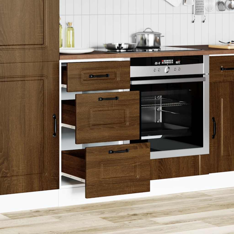 Küchenunterschrank Kalmar Braun Eichen-Optik Holzwerkstoff