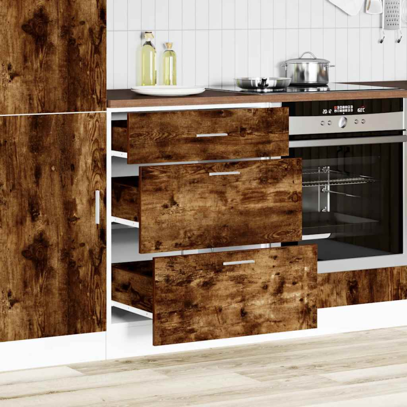 Küchenunterschrank Lyon Räuchereiche Holzwerkstoff