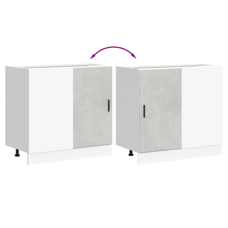 Spülenunterschrank Betongrau Holzwerkstoff