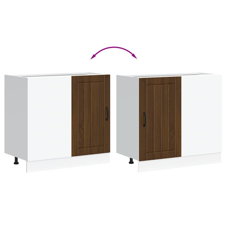 Spülenunterschrank Lucca Braun Eichen-Optik Holzwerkstoff