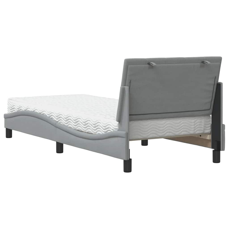 Bett mit Matratze Hellgrau 80x200 cm Stoff