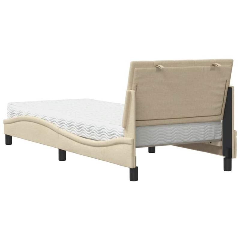 Bett mit Matratze Creme 80x200 cm Stoff
