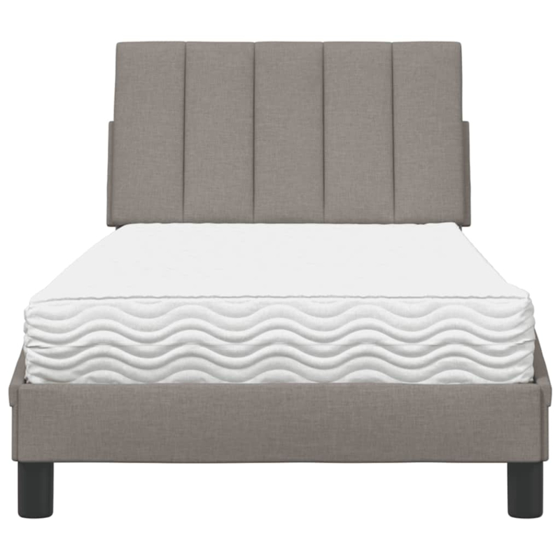 Bett mit Matratze Taupe 90x190 cm Stoff
