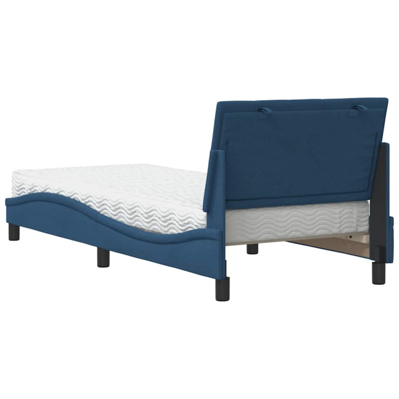 Bett mit Matratze Blau 90x190 cm Stoff