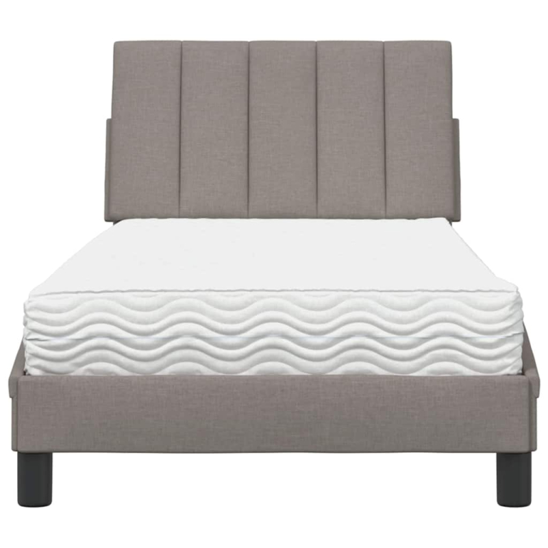 Bett mit Matratze Taupe 90x200 cm Stoff