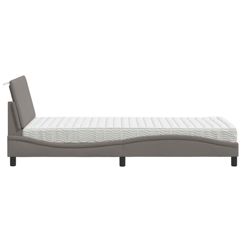 Bett mit Matratze Taupe 90x200 cm Stoff