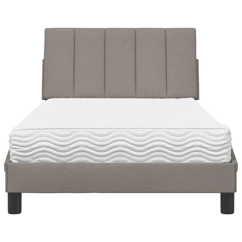 Bett mit Matratze Taupe 100x200 cm Stoff