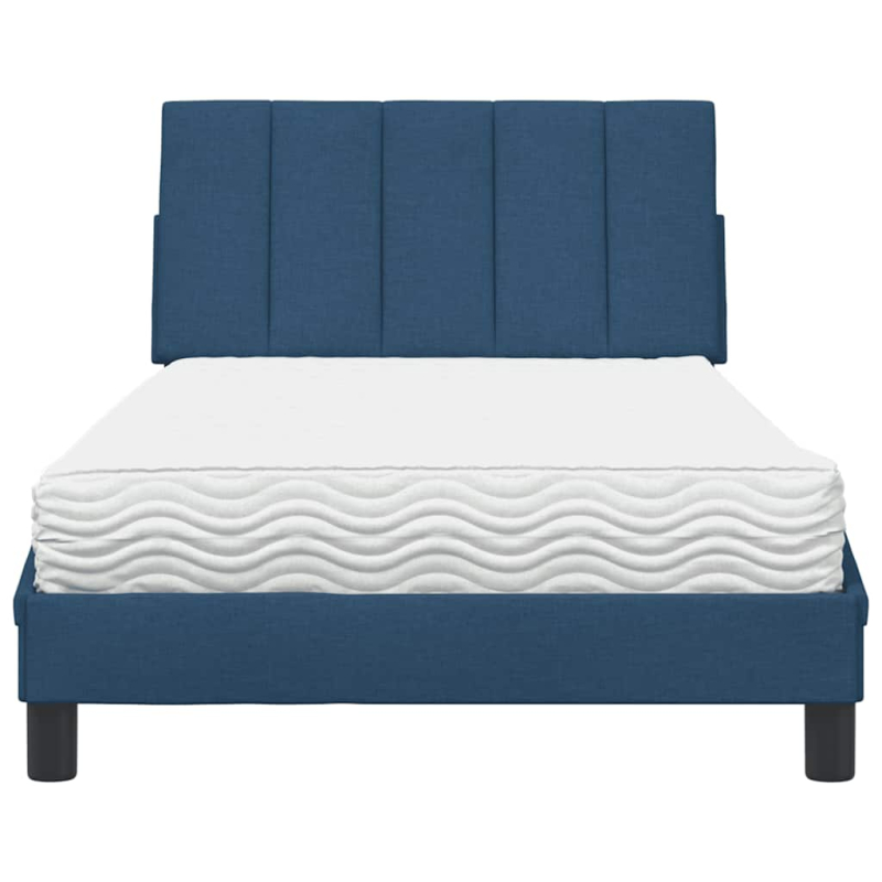 Bett mit Matratze Blau 100x200 cm Stoff