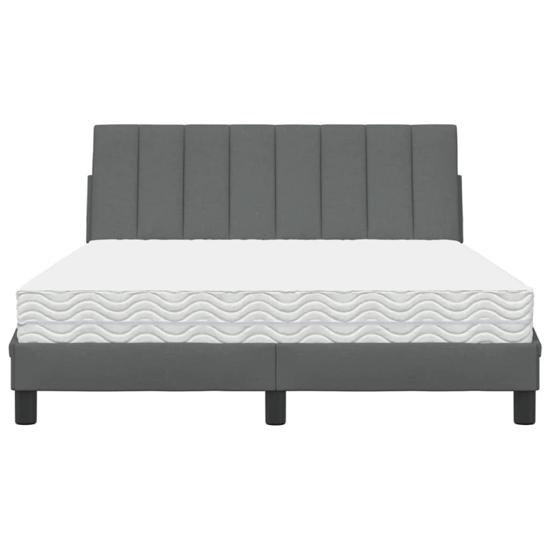 Bett mit Matratze Dunkelgrau 120x200 cm Stoff