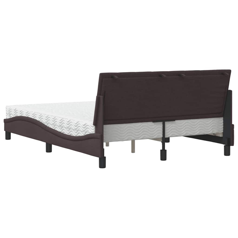 Bett mit Matratze Dunkelbraun 120x200 cm Stoff