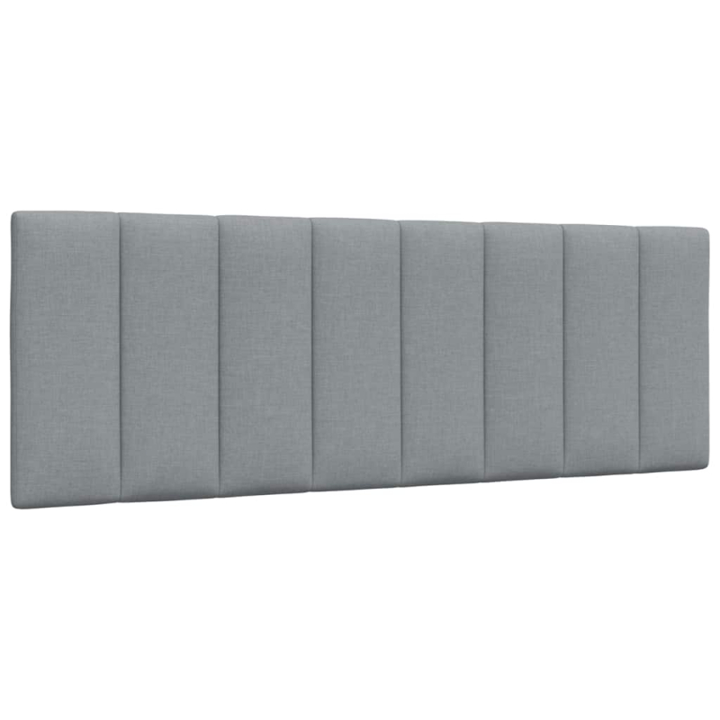 Bett mit Matratze Hellgrau 140x190 cm Stoff