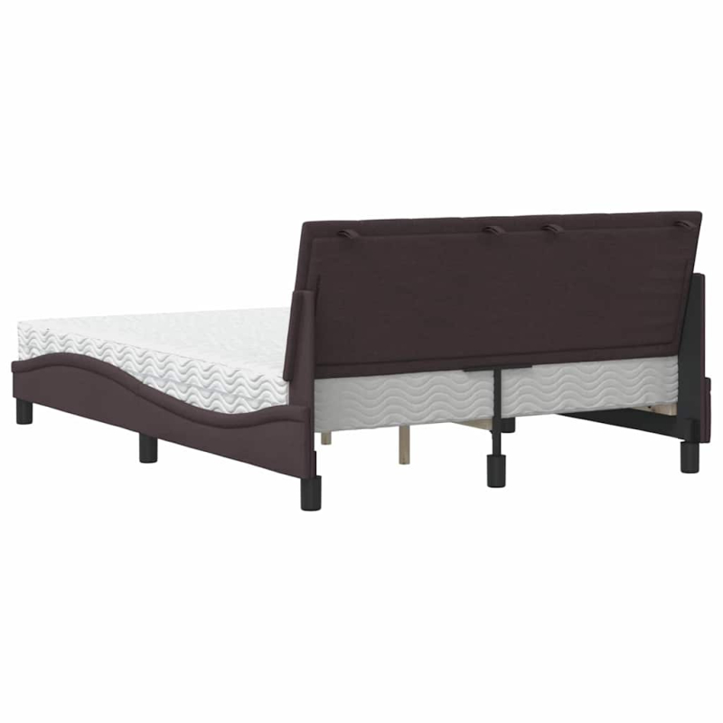 Bett mit Matratze Dunkelbraun 140x200 cm Stoff