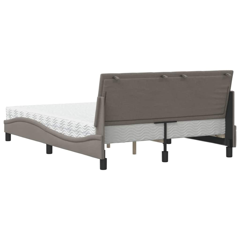 Bett mit Matratze Taupe 140x200 cm Stoff
