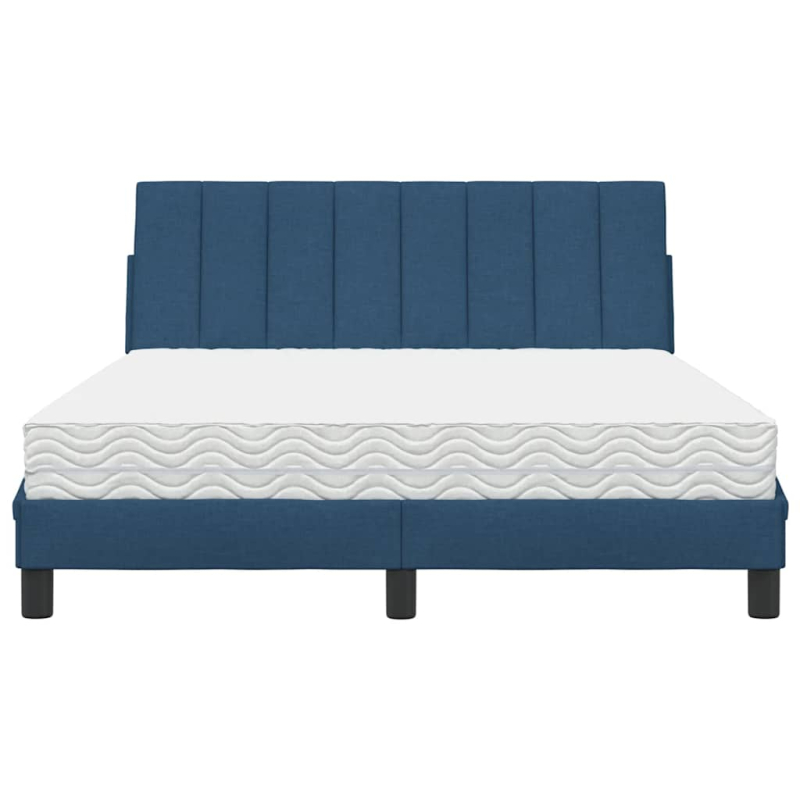 Bett mit Matratze Blau 140x200 cm Stoff