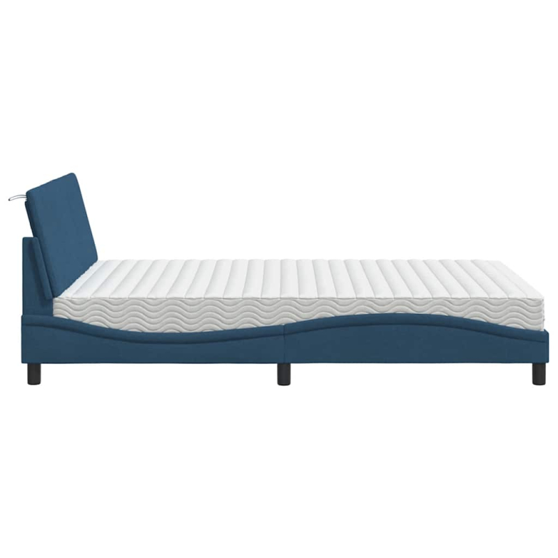 Bett mit Matratze Blau 140x200 cm Stoff
