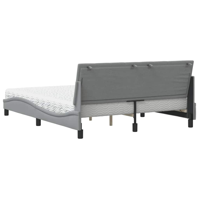 Bett mit Matratze Hellgrau 160x200 cm Stoff