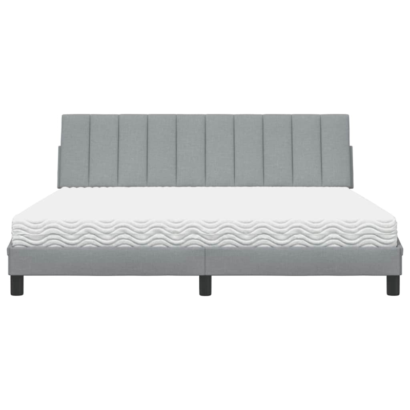 Bett mit Matratze Hellgrau 180x200 cm Stoff