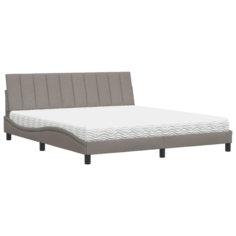 Bett mit Matratze Taupe 180x200 cm Stoff